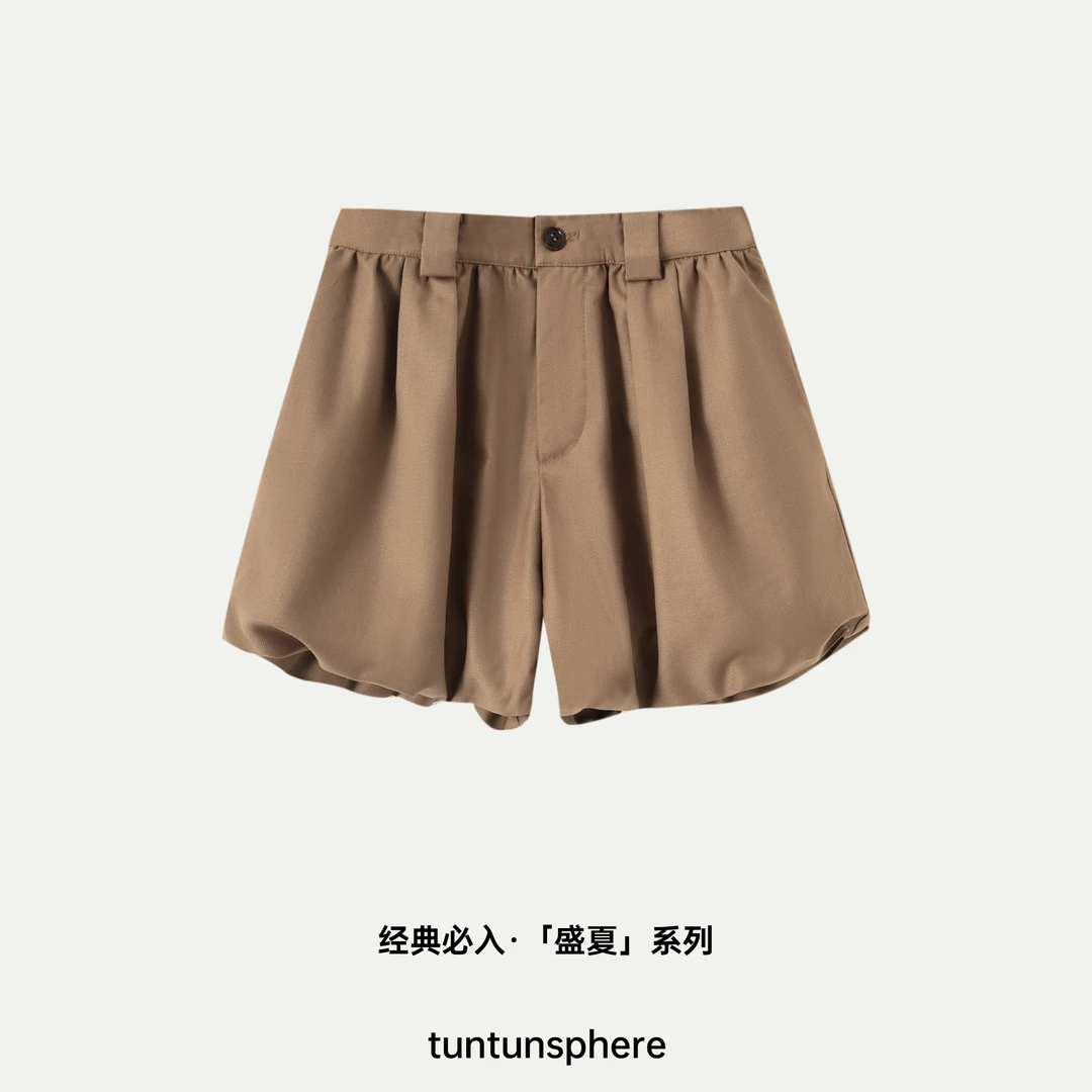 【坨坨耶】奶卡蘑菇 宽松版斜纹花苞灯笼蘑菇裤