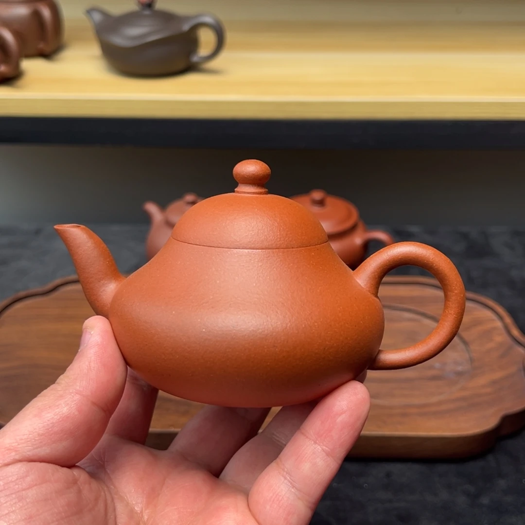 紫砂茶壶200cc紫砂红泥梨形