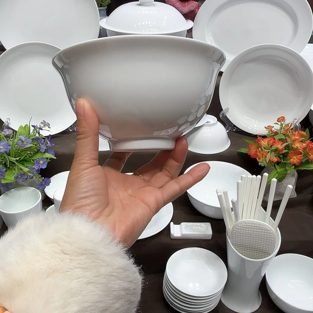 陶高白瓷6寸正德面碗6个