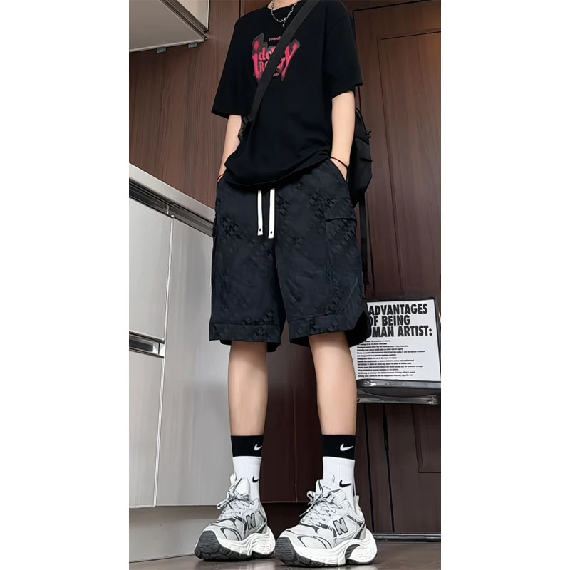 工装短裤男夏季薄款休闲五分裤子潮牌高街vibe风运动沙滩裤中裤