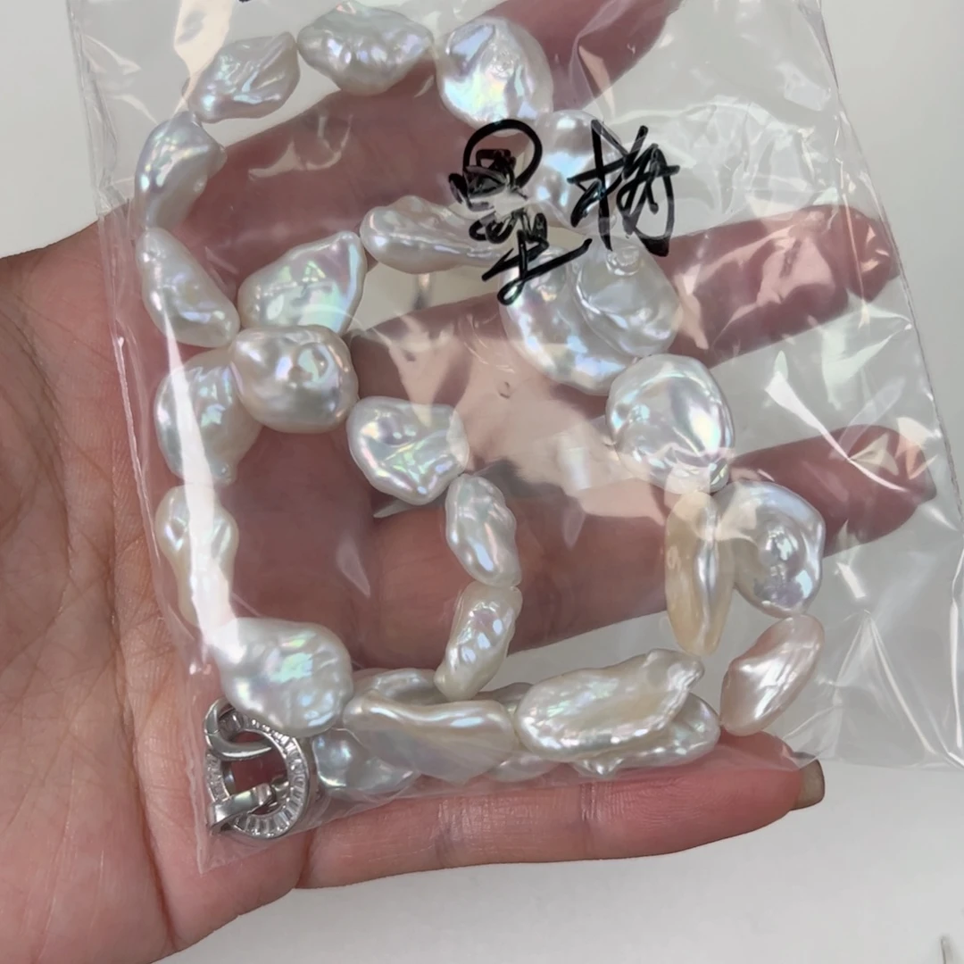 墨***梅淡水珍珠银S925镶嵌项链