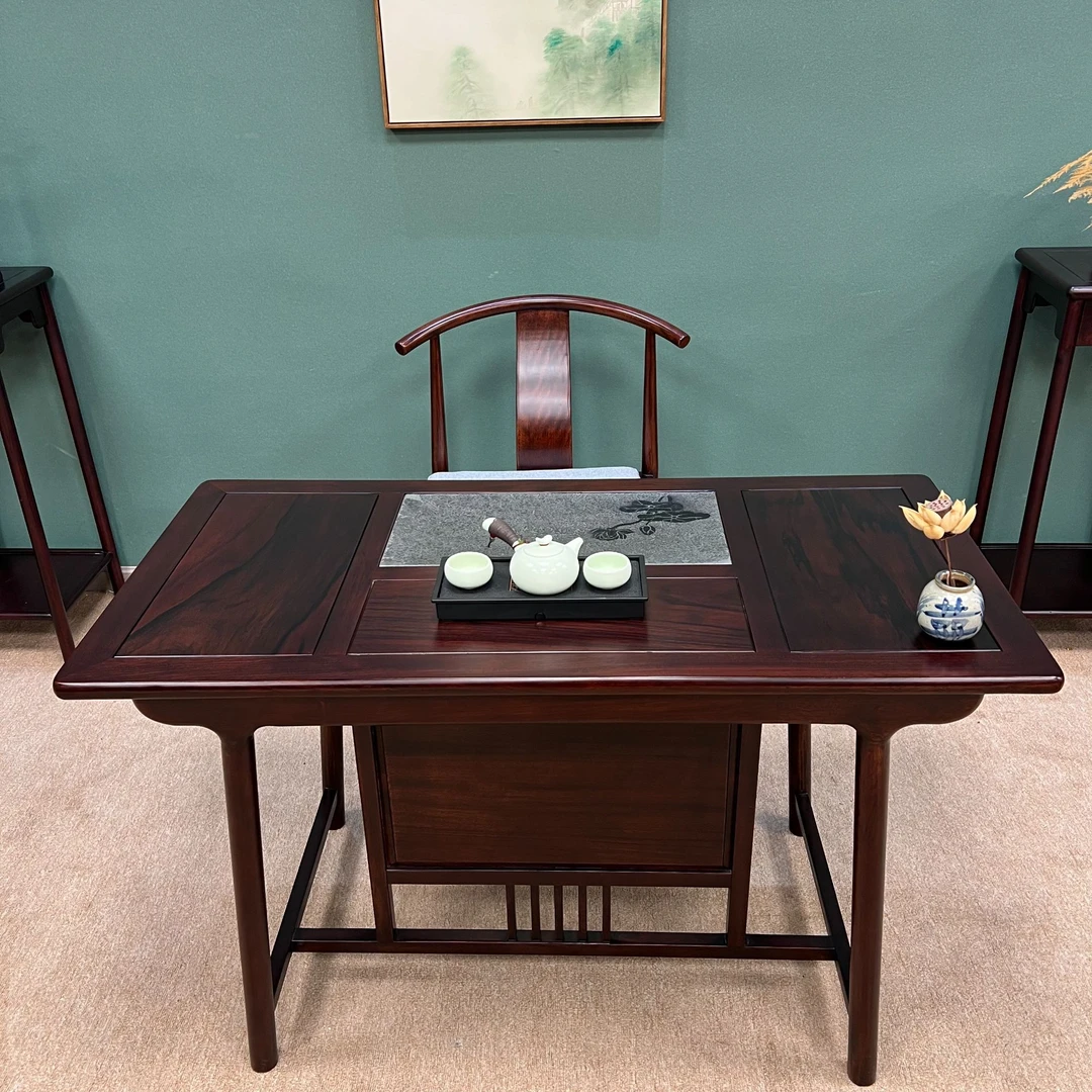 新中式120长实木茶水桌湿泡台移动茶桌家用办公轻奢