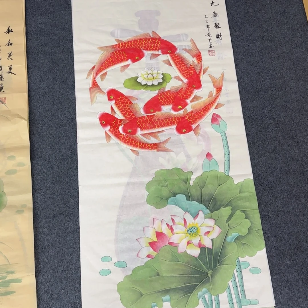 国画尺寸50X100手绘作品