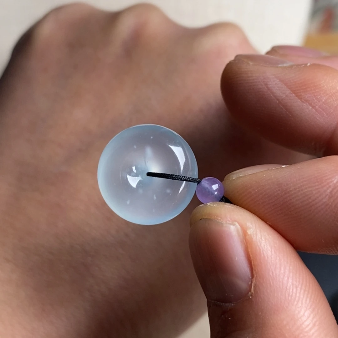 翡翠未镶嵌颈饰高冰强胶感冰透平安扣16.9-6.2