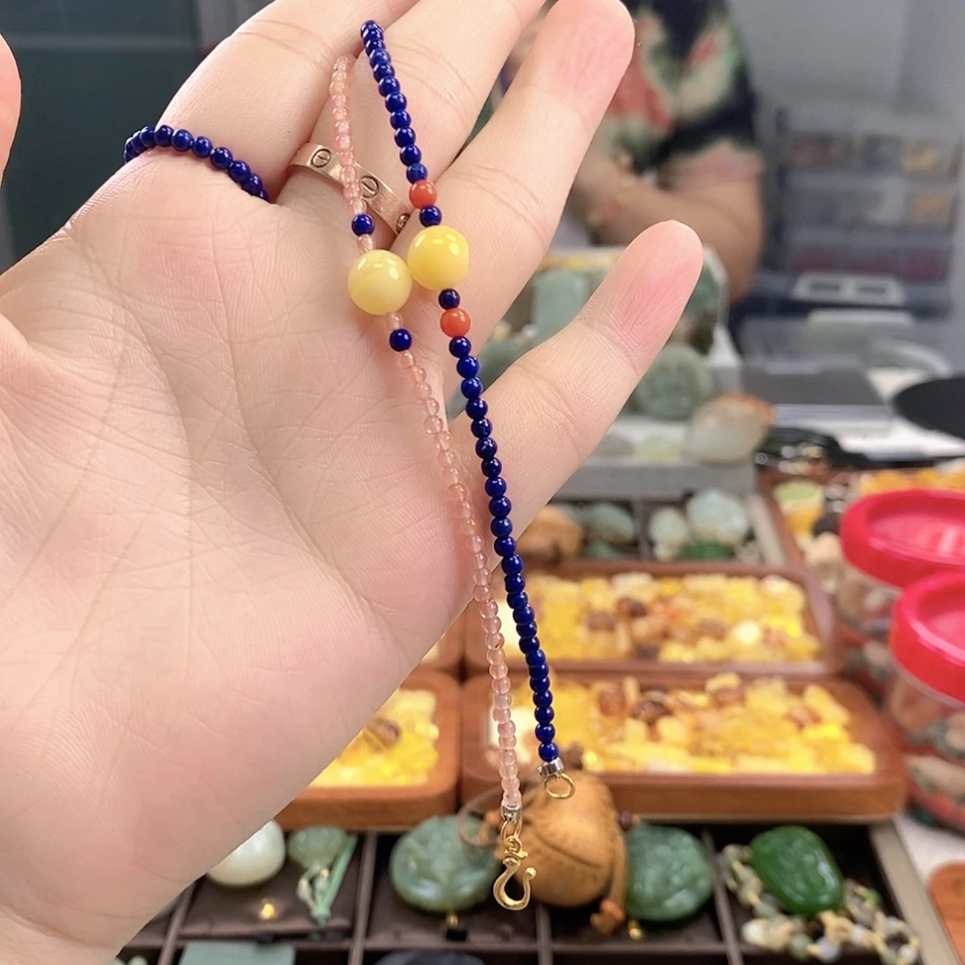 琥珀未镶嵌手链手链