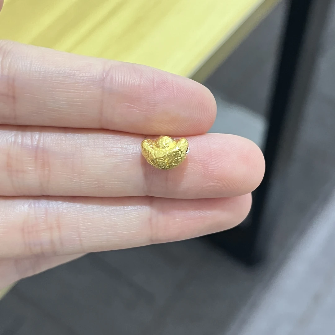 锤纹元宝通孔足金999 时尚百搭葫芦精致大气古法工艺送女友礼物