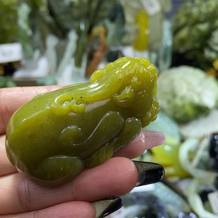 岫玉岫玉手把足铂镶嵌