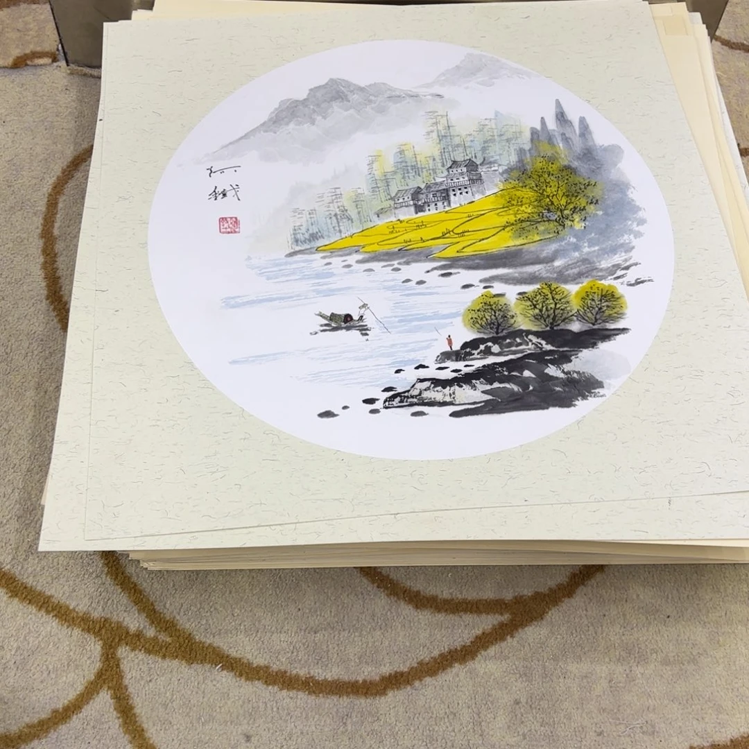 国画赵铁卡纸作品童