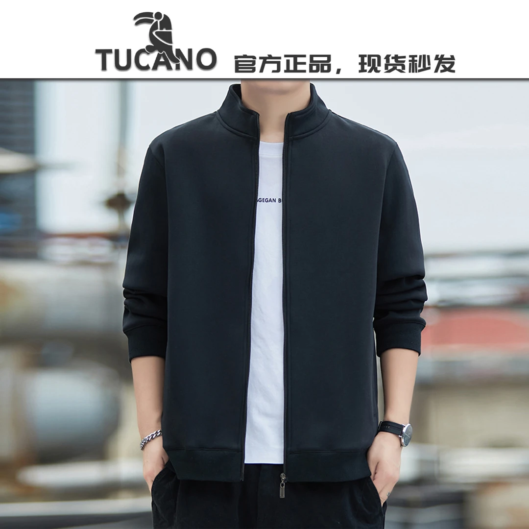 啄木鸟【官方】立领开衫外套男卫衣春秋2025新款运动装跑步上衣春装
