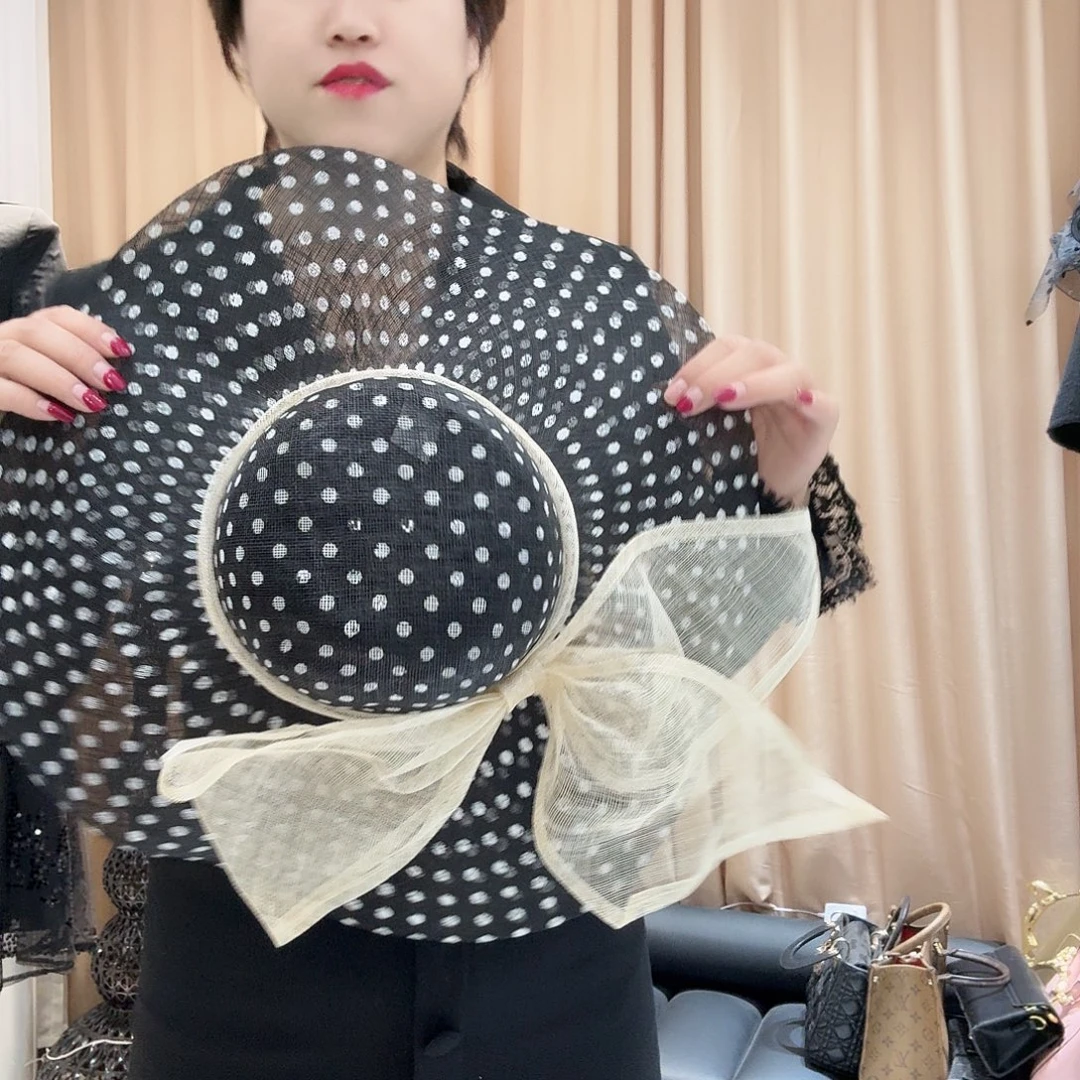 头层牛皮革波点帽子
