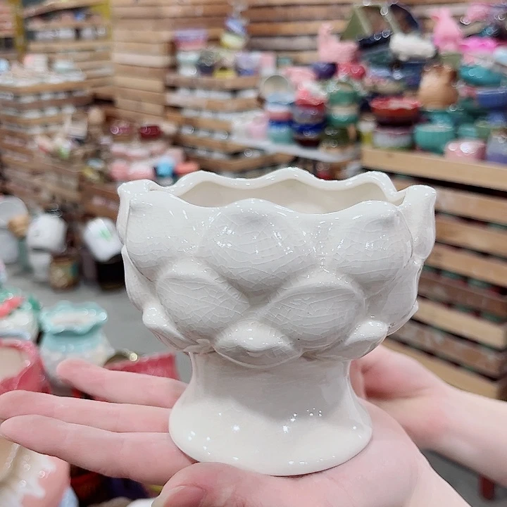 有孔.凑单10元陶瓷花盆发货！