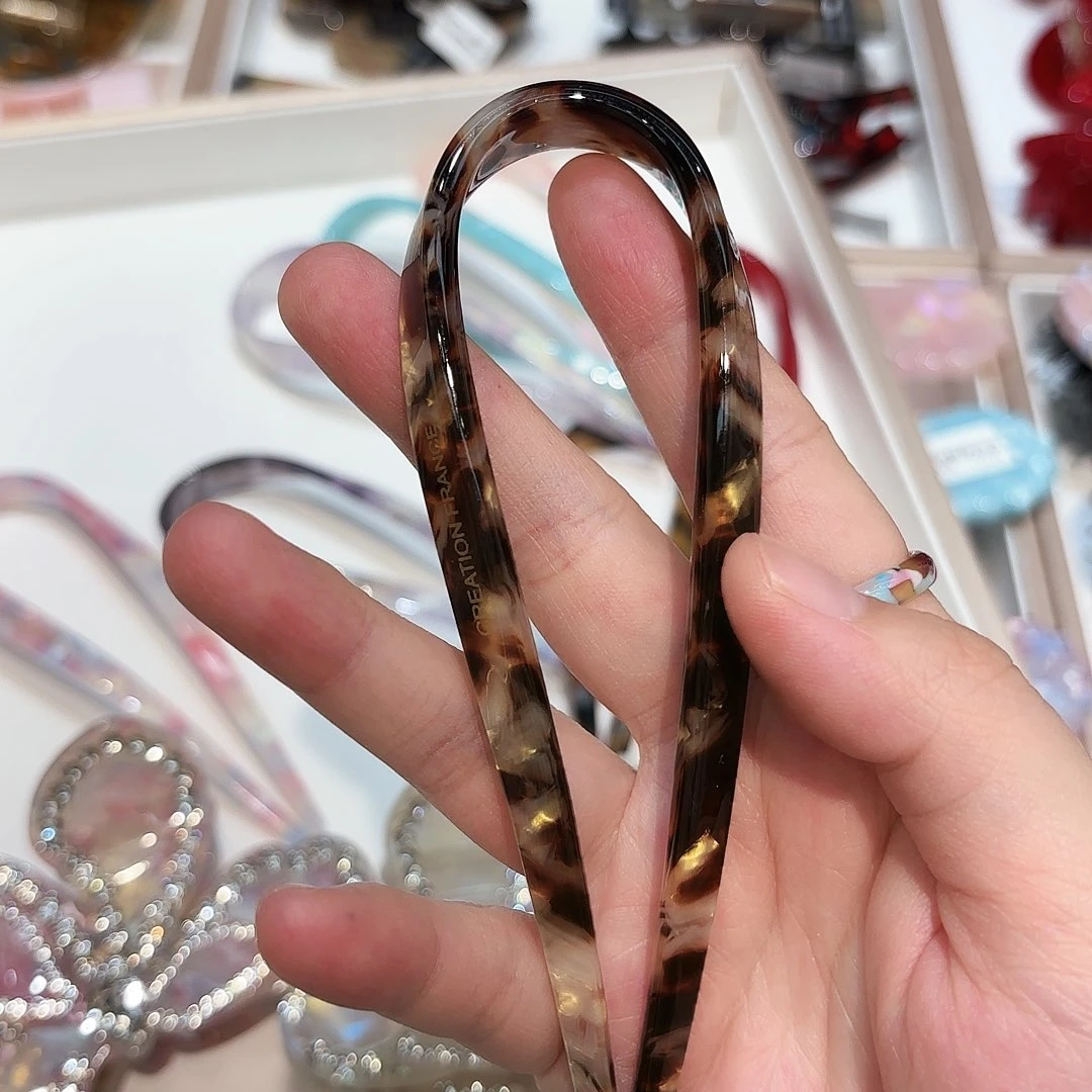 皮质铁合金醋酸发簪