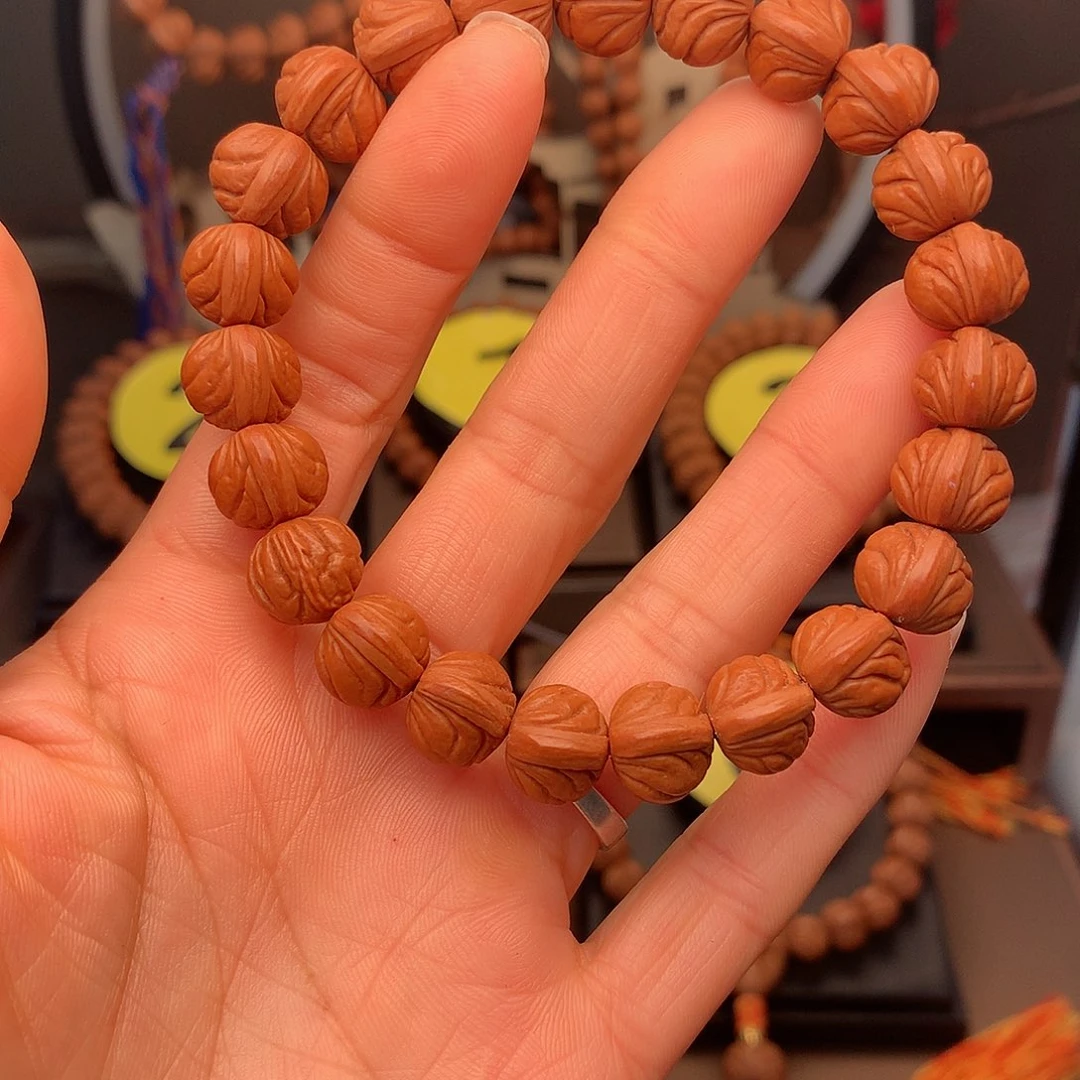 桃核手串野生玉龙脊12