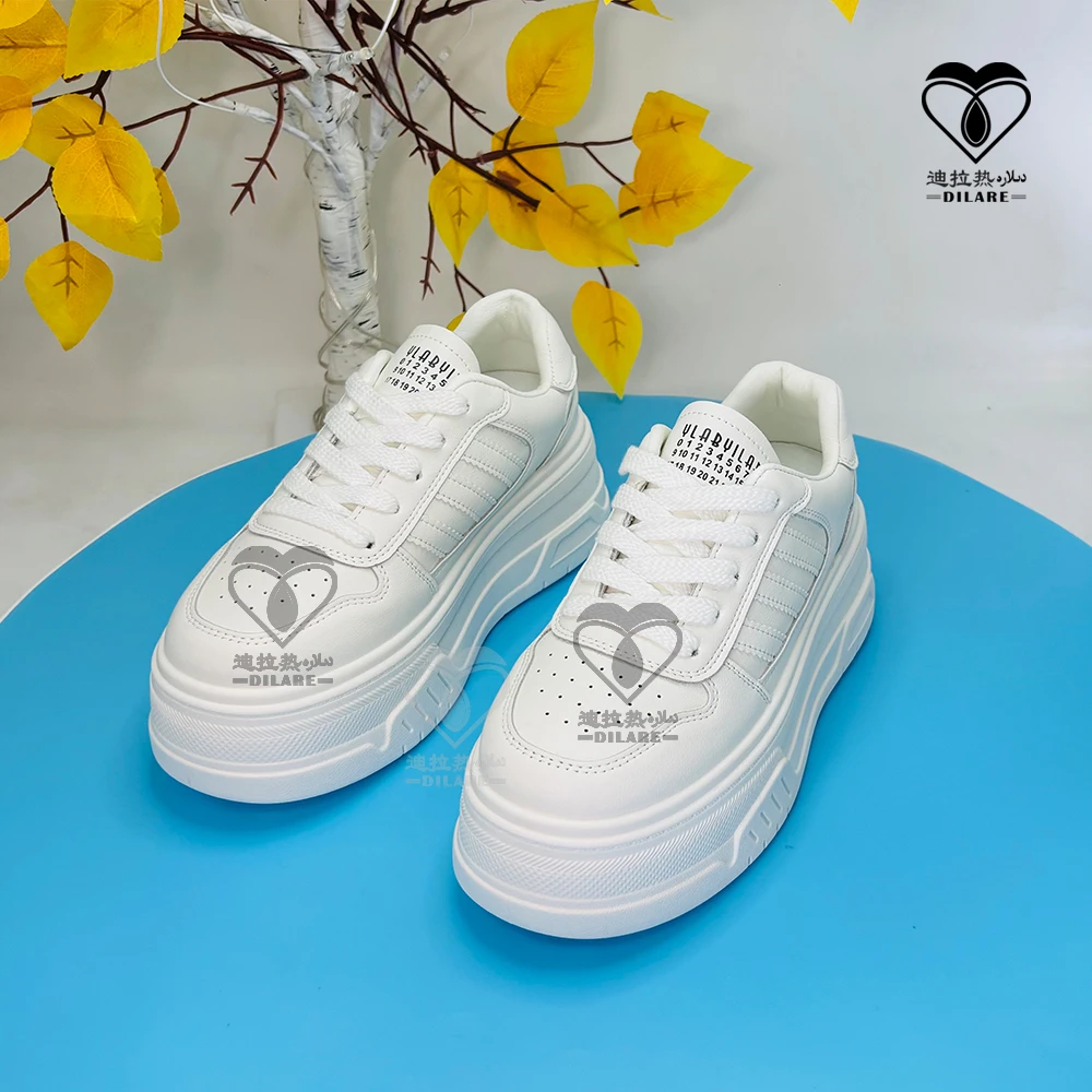 [D-042] Dilare厚底女鞋2025年新款女鞋复古英伦风系带休闲鞋