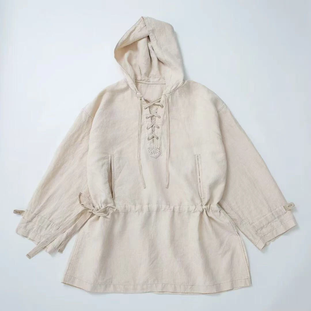 冬冬分享《垒土》074雨露麻系带帽衫