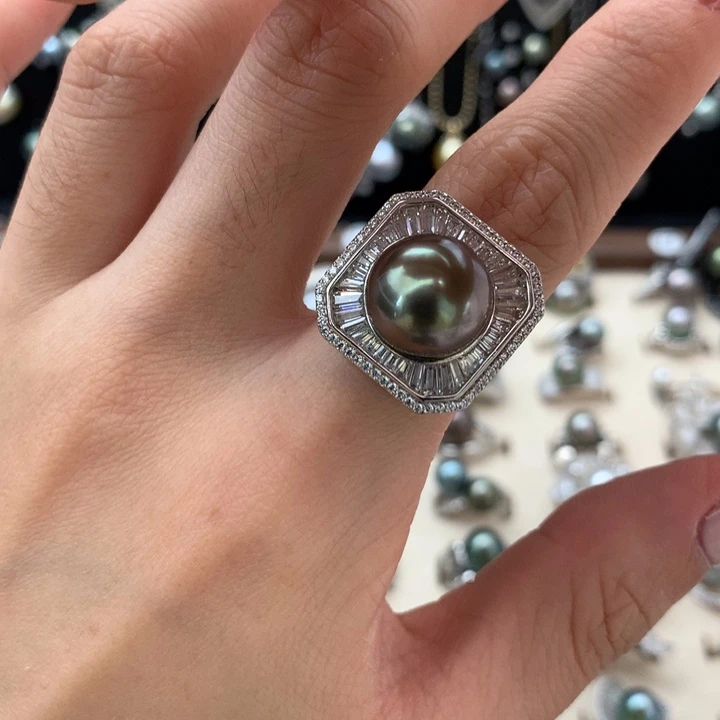 银S925镶嵌手链海水珍珠