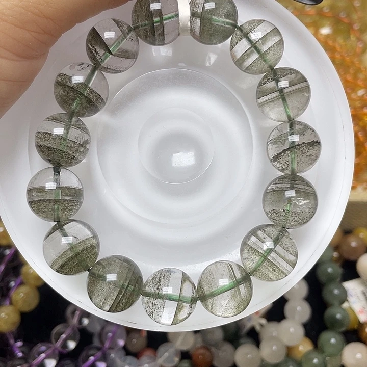 未镶嵌手链水晶千层绿幽灵14.2