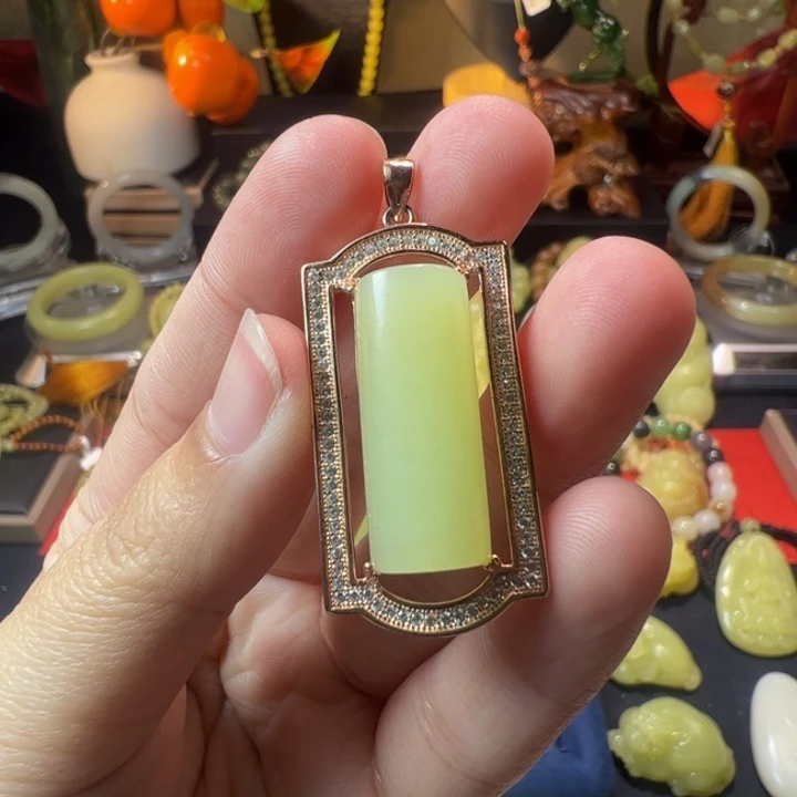 和田玉（黄玉）颈饰银S925镶嵌