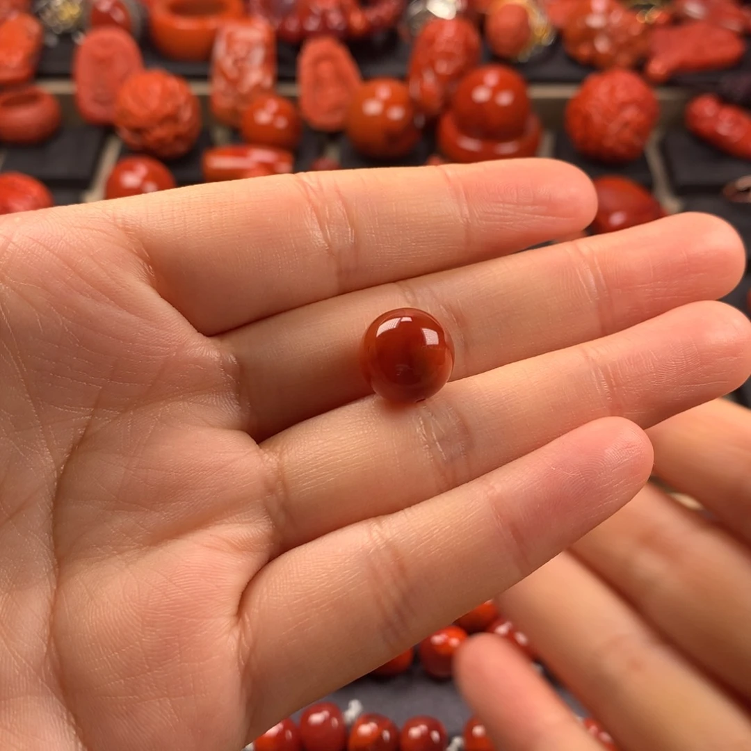 南红玛瑙未镶嵌圆珠单珠12.2MM