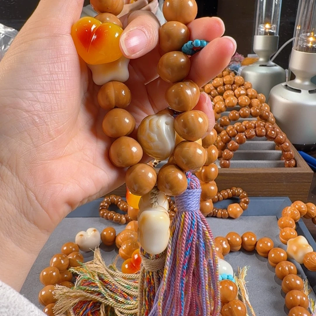 草****猴头核桃手串腮红绿卡深富甲流苏粉紫16