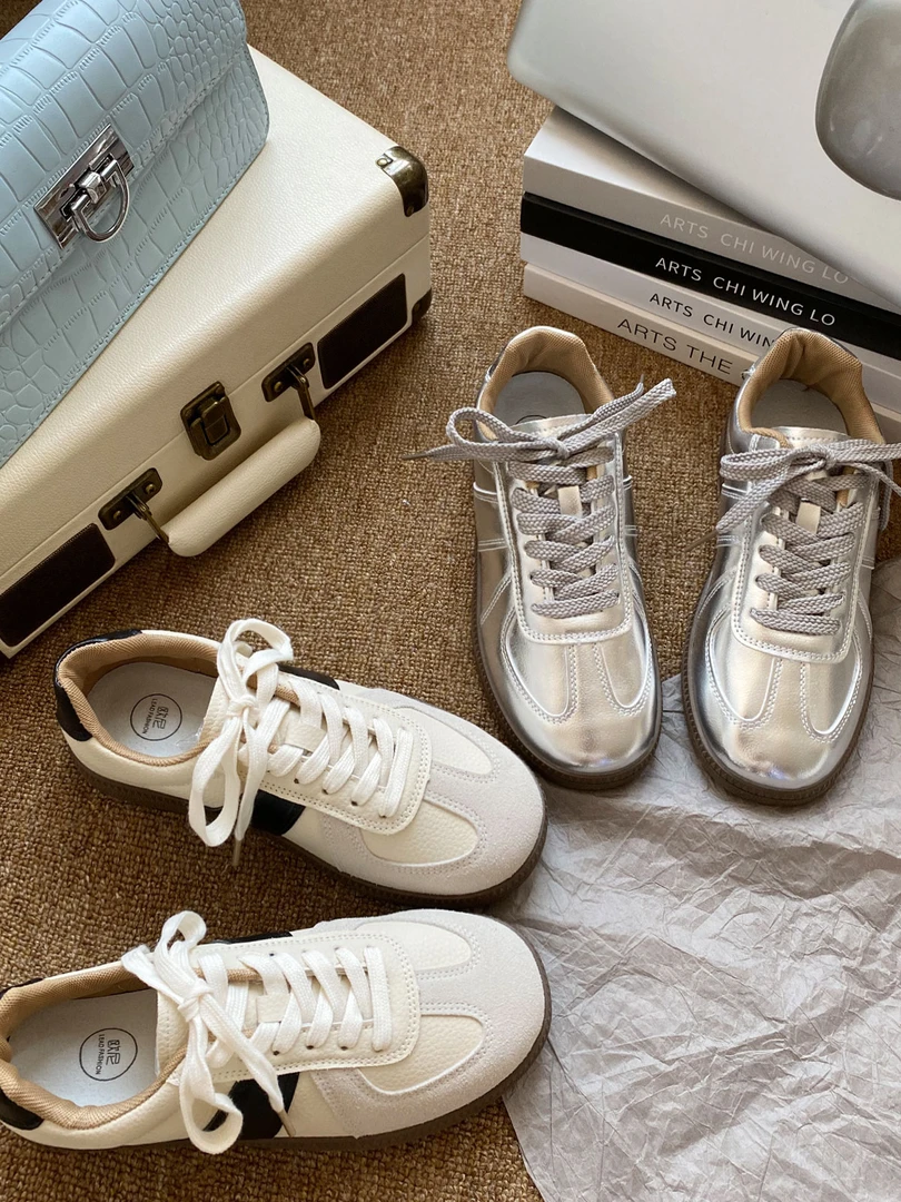 品牌单！2025年春季小众圆头经典女鞋纯色休闲鞋女鞋子