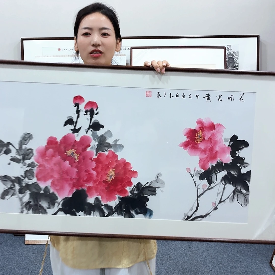 国画手绘作品120×60尺寸