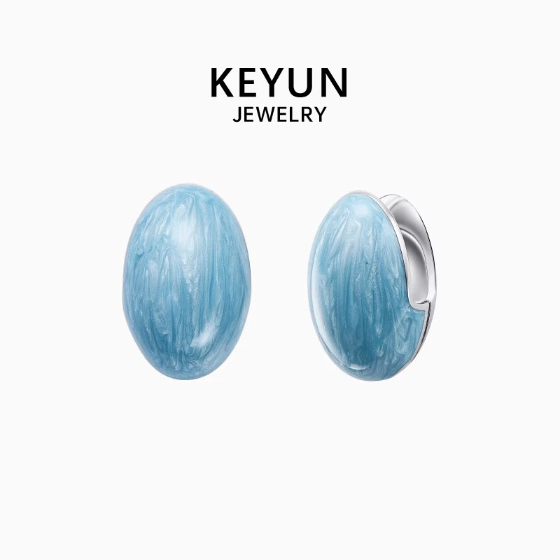 925银珐琅耳饰 难哄章若楠温以凡同款珐琅耳环时尚轻奢简约高级感