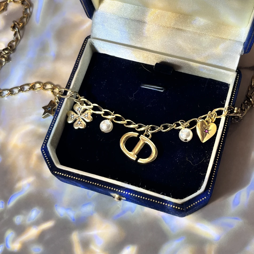 铜合金合成锆石项链 B0687 七夕限定 时尚轻奢星心项链