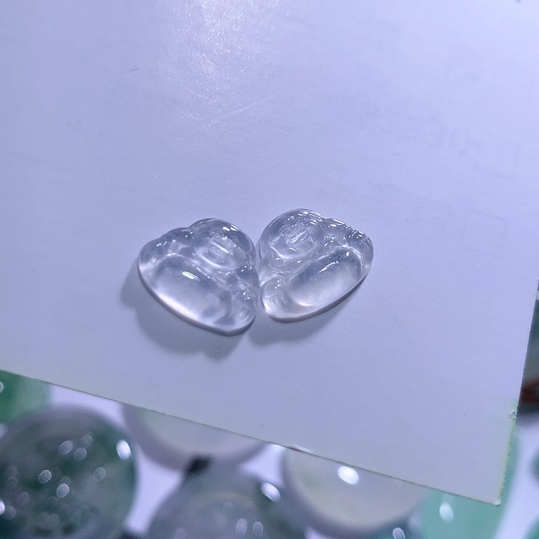 【闪购商品】翡翠未镶嵌颈饰一对