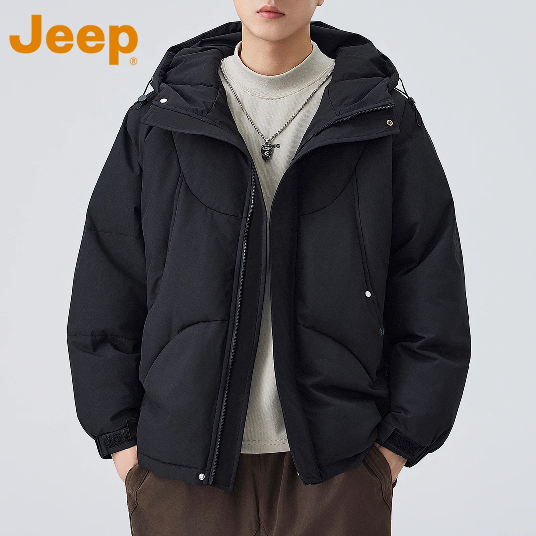 JEEP吉普连帽外套棉服男士2025新款秋冬季百搭防寒保暖棉衣上衣男