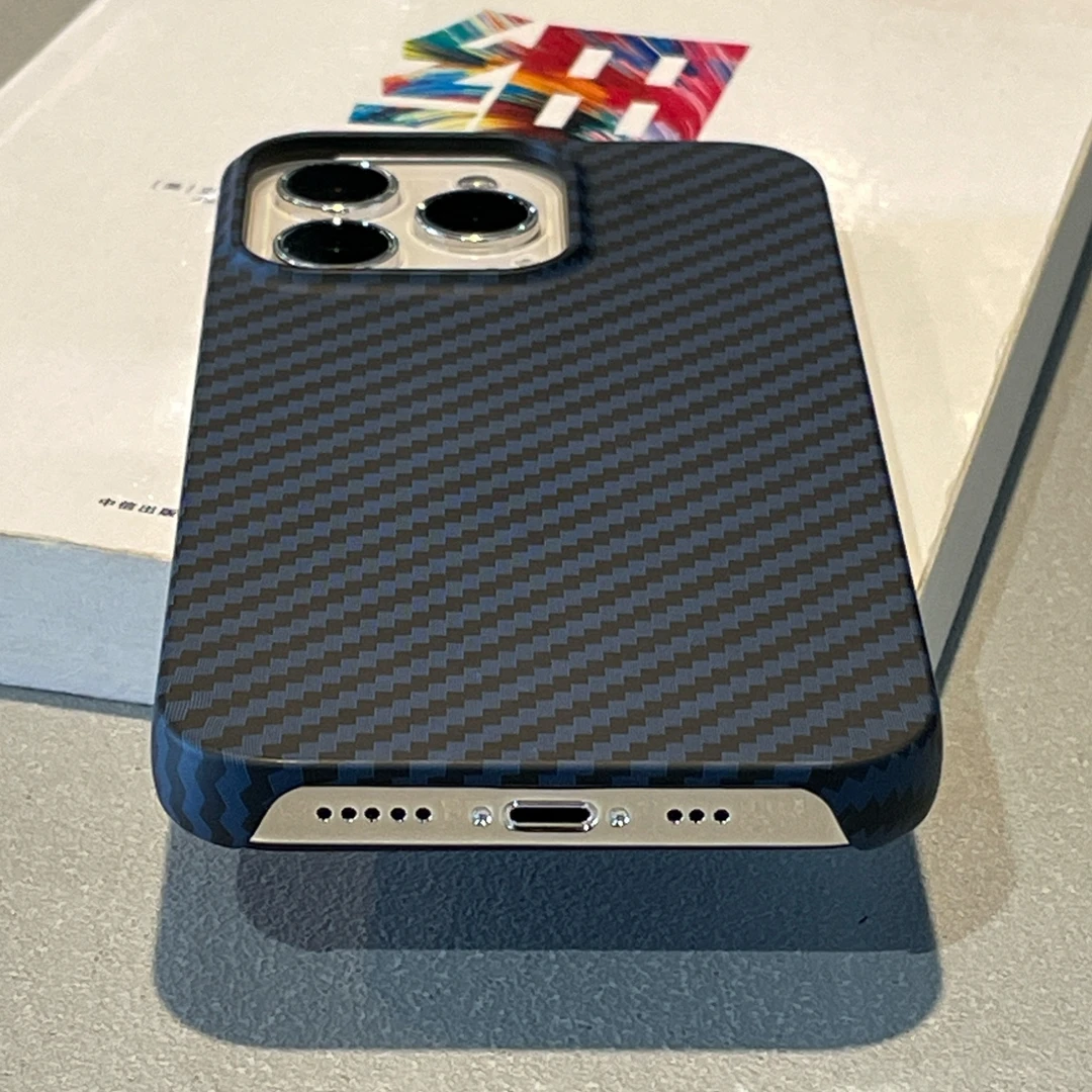 凯夫拉适用15Promax手机壳iPhone12火山口半包简约芳纶纤维硬壳