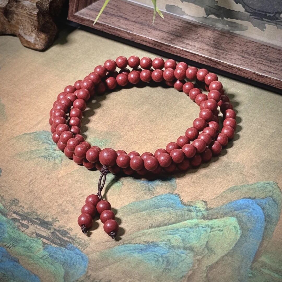 【芳华朱红素款108子小珠款】古法合香饰品