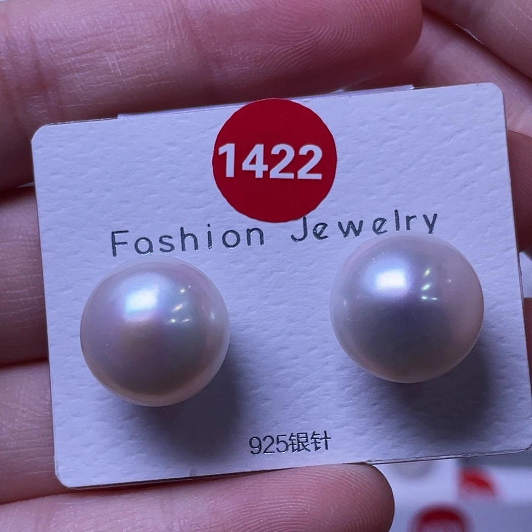 月***月耳饰淡水珍珠银S925镶嵌