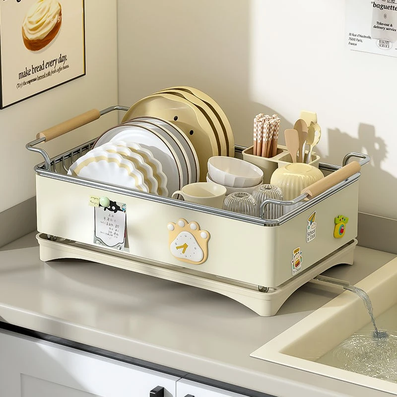 雅图诗304不锈钢碗架厨房碗碟收纳碗盘沥水架餐具放碗筷置物家用