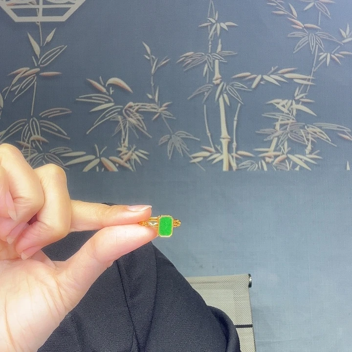 翡翠银S925镶嵌戒指特价