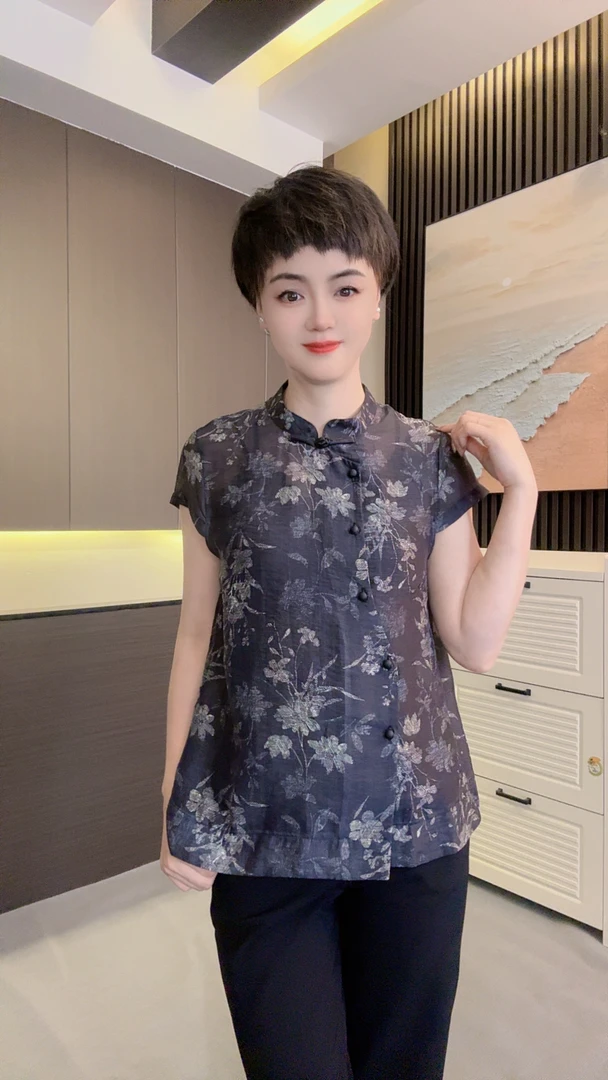 新中式国风复古立领显瘦衬衫1811-9