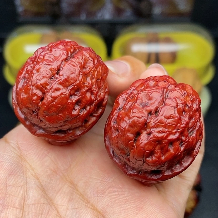 【闪购商品】文玩核桃把件40尺红彩至尊疙瘩包