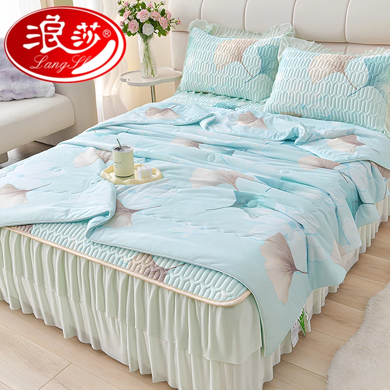 【浪莎】乳胶凉席夏凉被四件套可机洗2025新款单件夏天专用冰丝席子