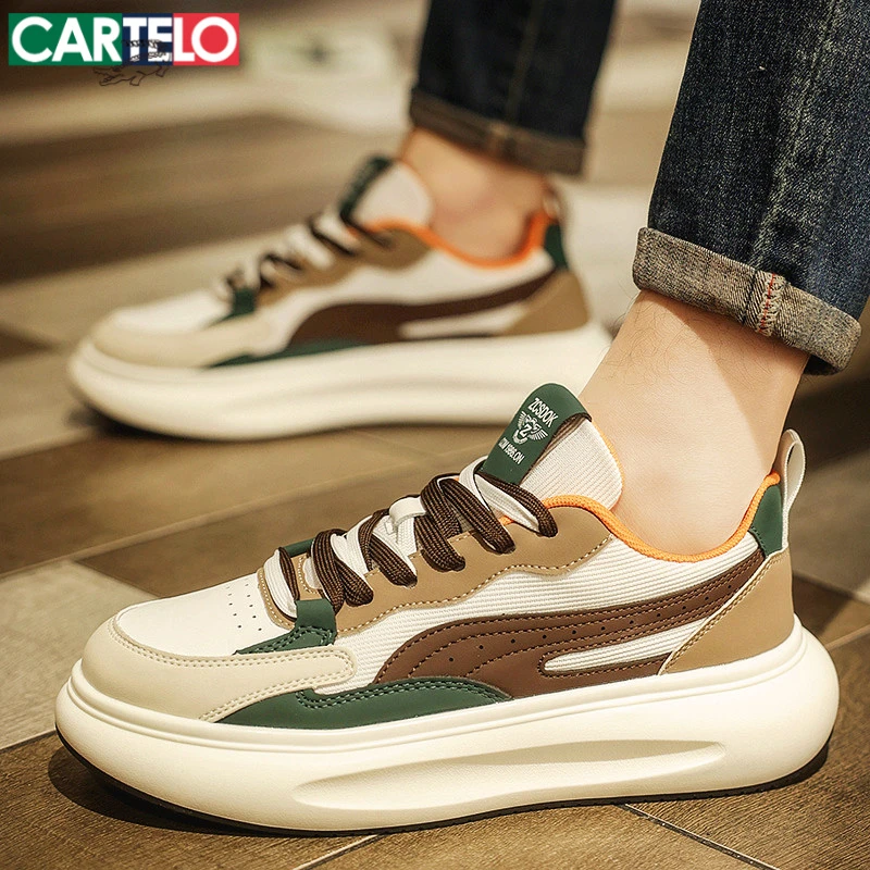 卡帝乐鳄鱼男鞋秋季休闲鞋子男款爆款2025新款厚底板鞋增高运动鞋