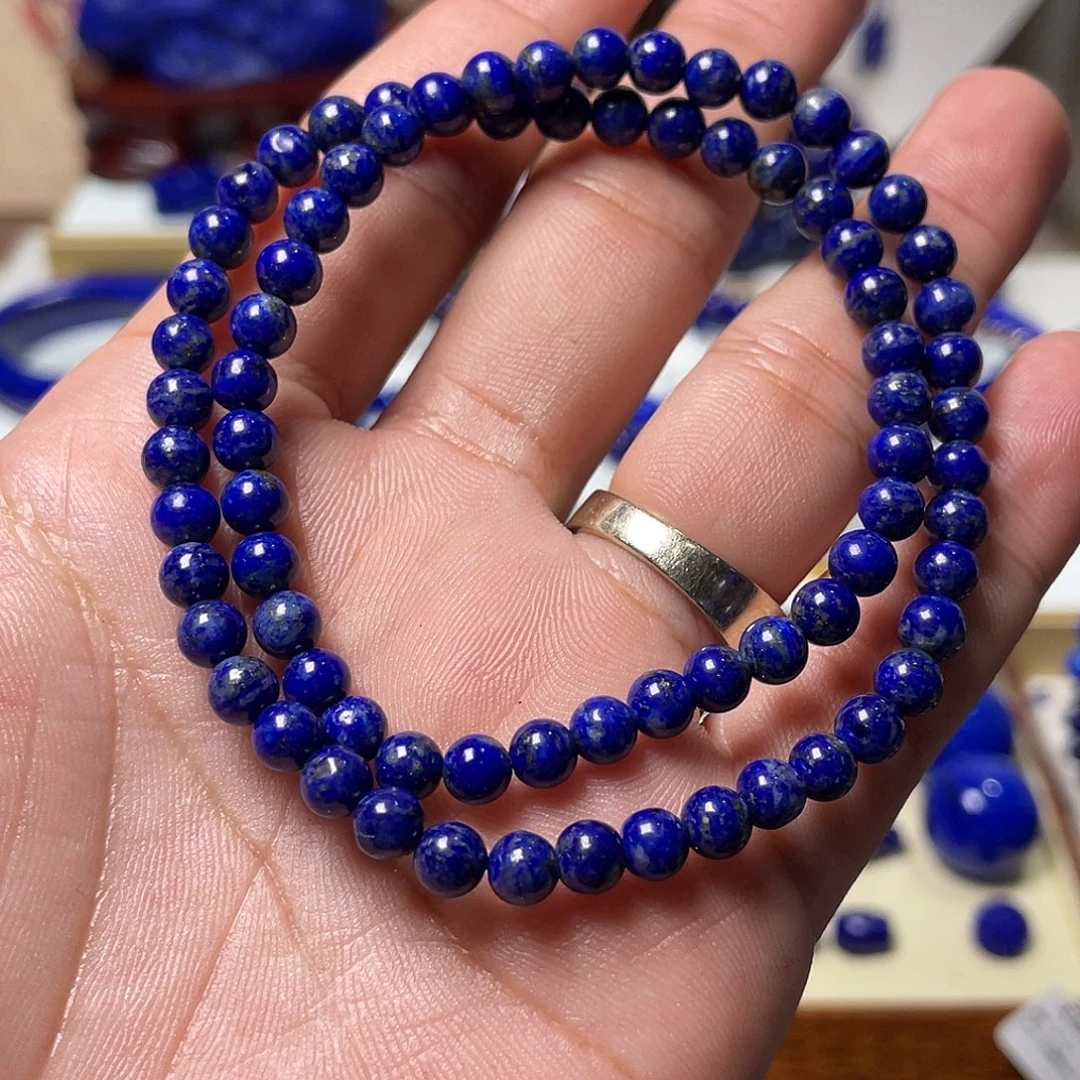 青金石未镶嵌漏！5mm两圈手串