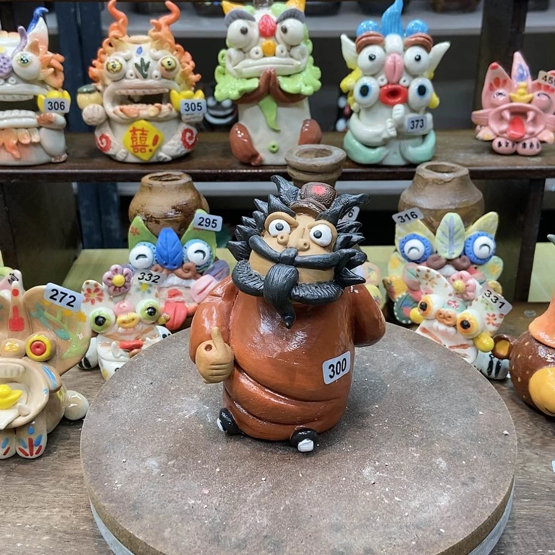 摆件直播间手工抽象陶瓷摆件微瑕300