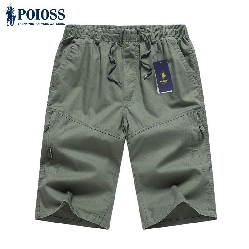 高登保罗男士七分裤夏季新款纯棉短裤运动直筒宽松过膝百搭休闲裤