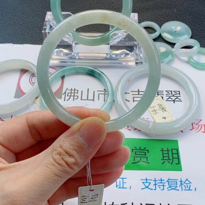 翡翠未镶嵌手镯美人条手镯54-55圈口