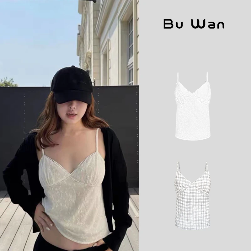 小清新外穿显瘦小吊带v领设计感简约休闲背心女X3737