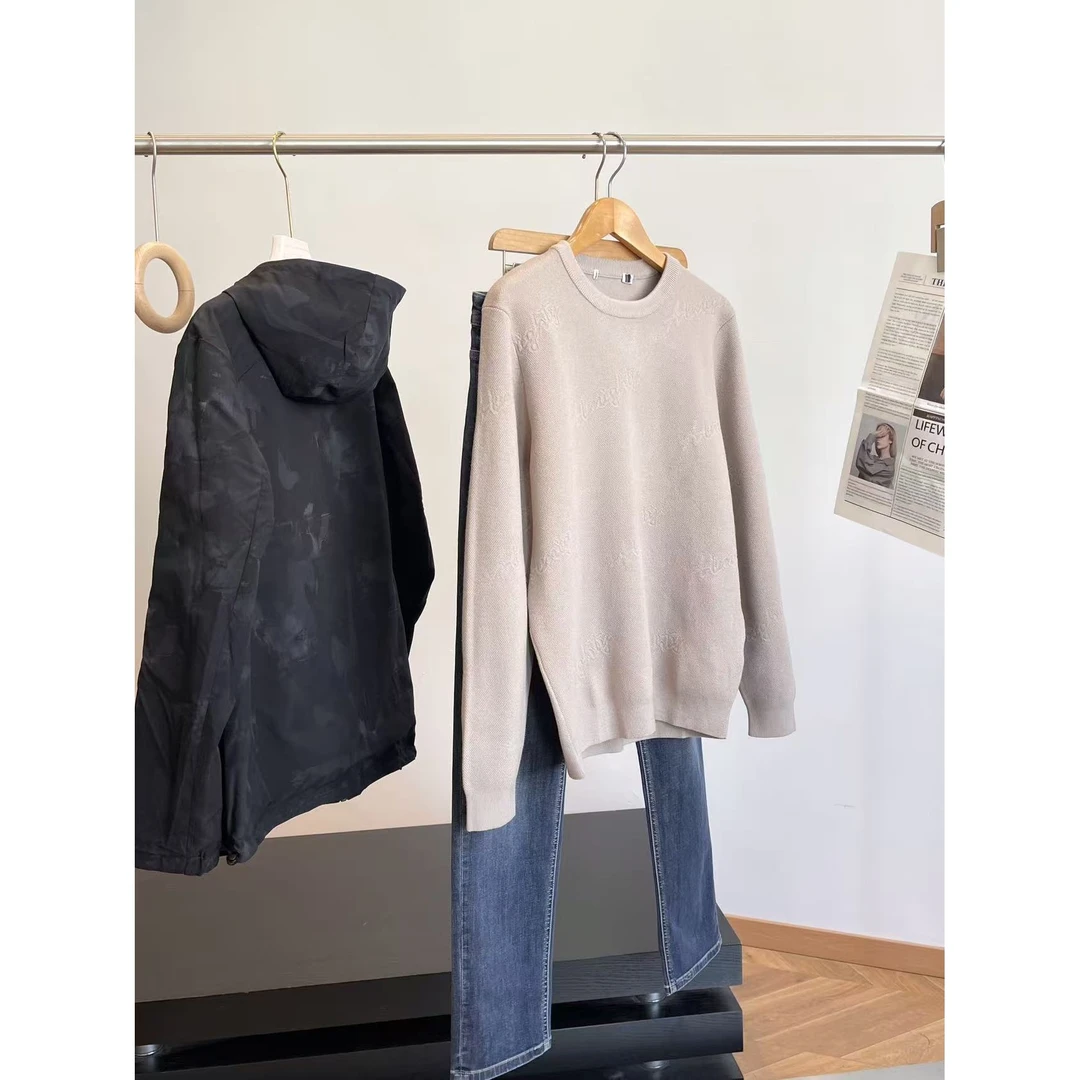 特！暖糯舒适！商场余D 提花纯色包芯纱针织衫毛衣H6966 男装C18