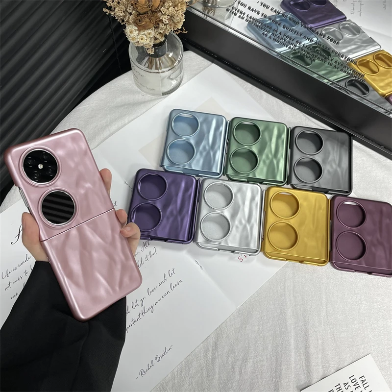 适用于华为pocket2手机壳新款折叠屏烤漆几何纹p50pockets手机壳
