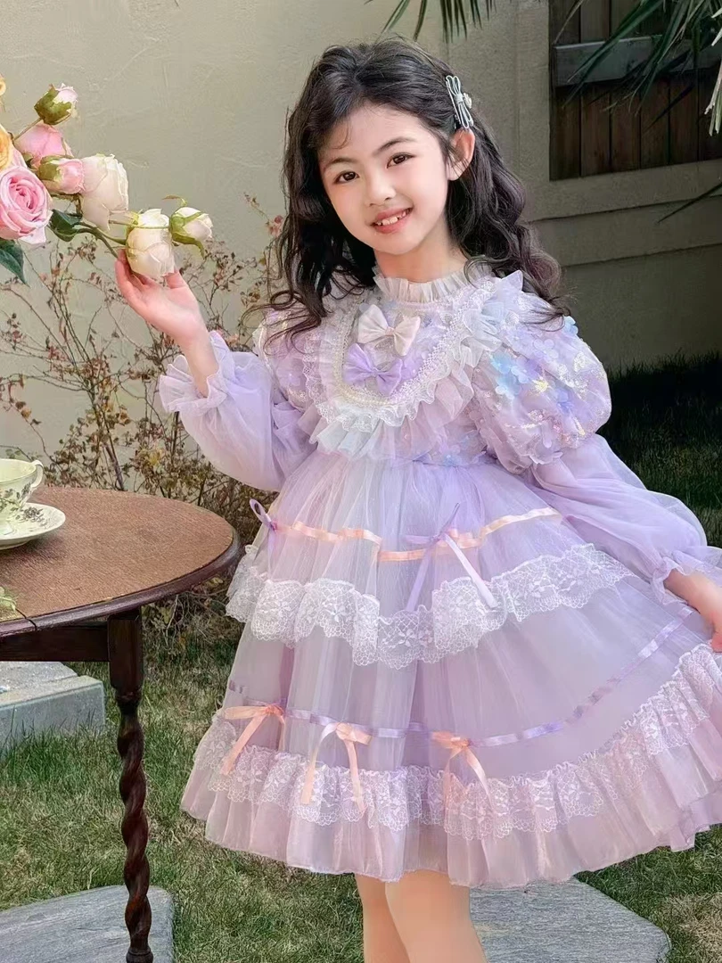 洛丽塔 网纱裙  蓬蓬裙 透气 欧若风高端 公主裙中童洋气春款上新