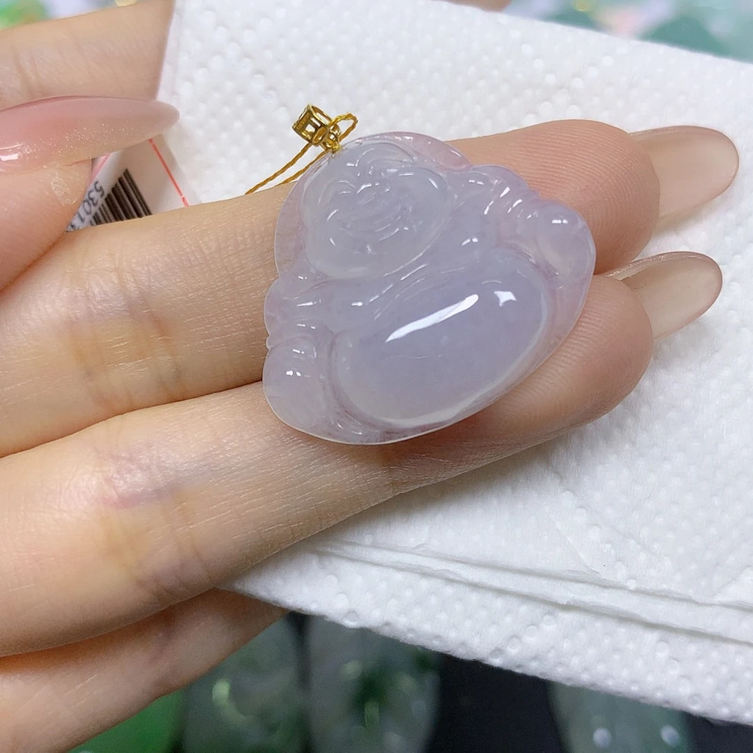 颈饰18K金镶嵌翡翠挂件