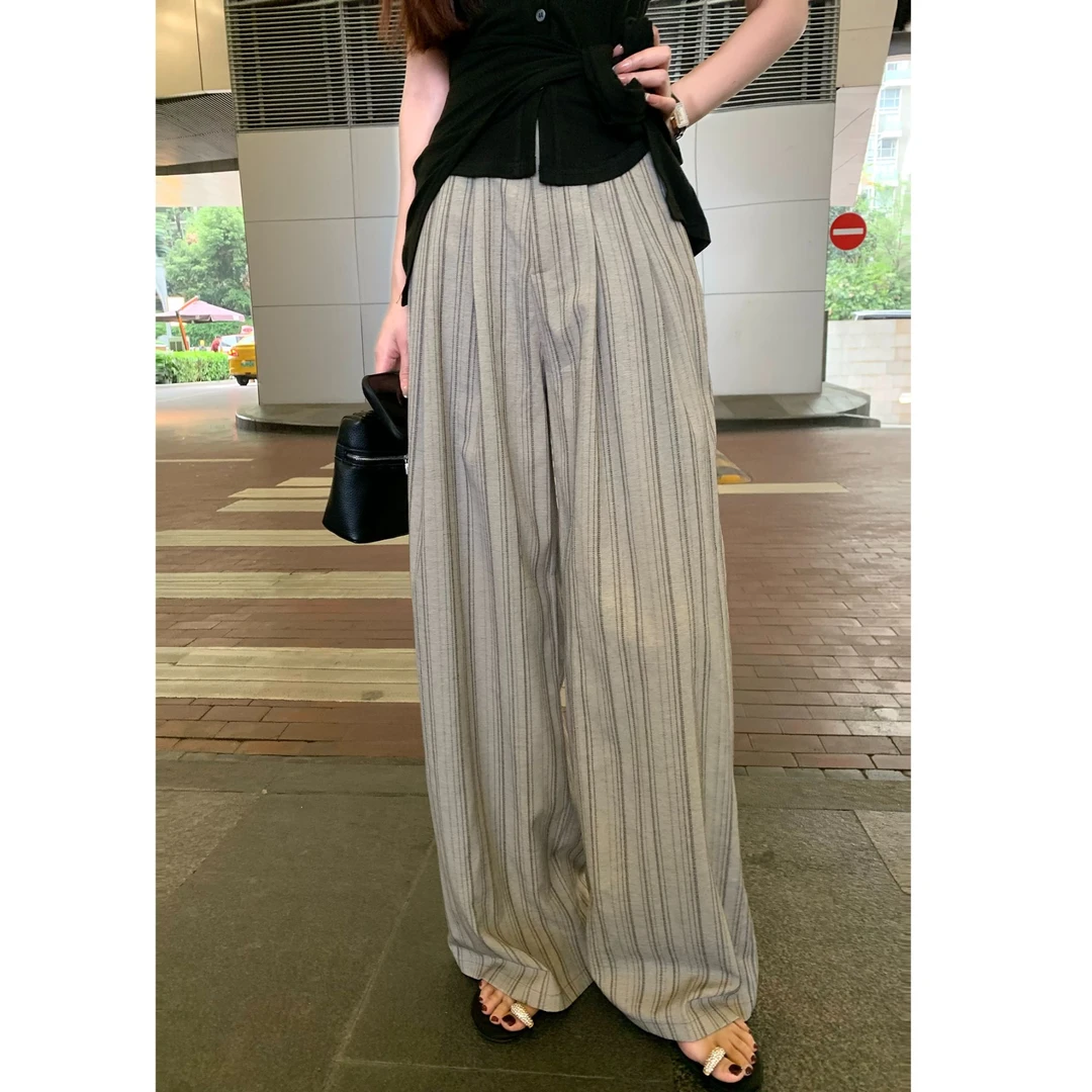 SZA【秘境画墨】夏季新款韩系欧若风气质宽松显瘦休闲阔腿裤A-1803