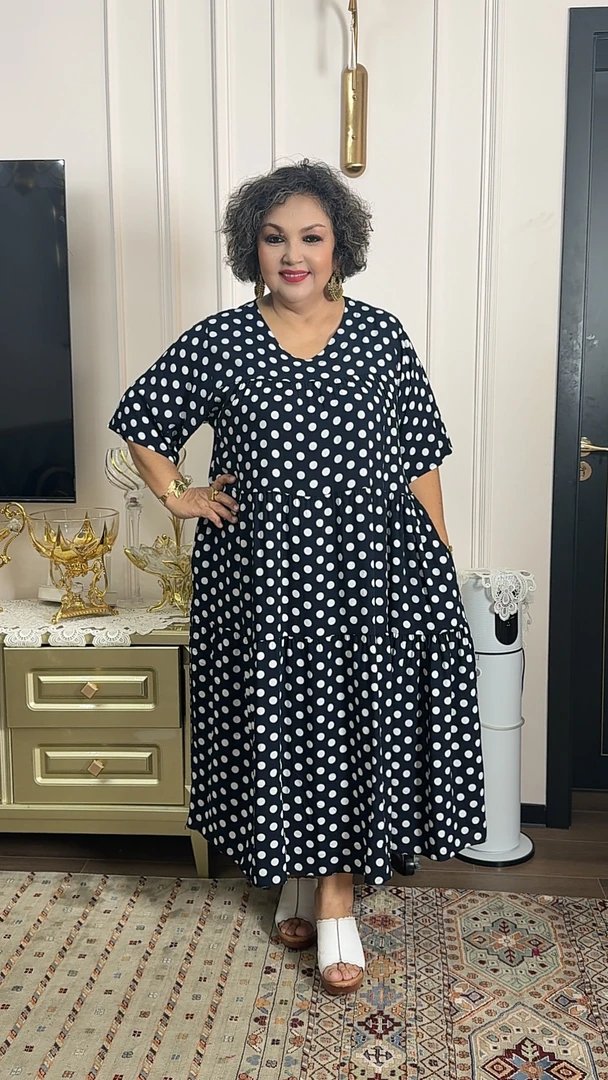 2025纯棉舒适斑点连衣裙女款